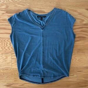 White House Black Market Gray Cap Sleeve Fitted Top